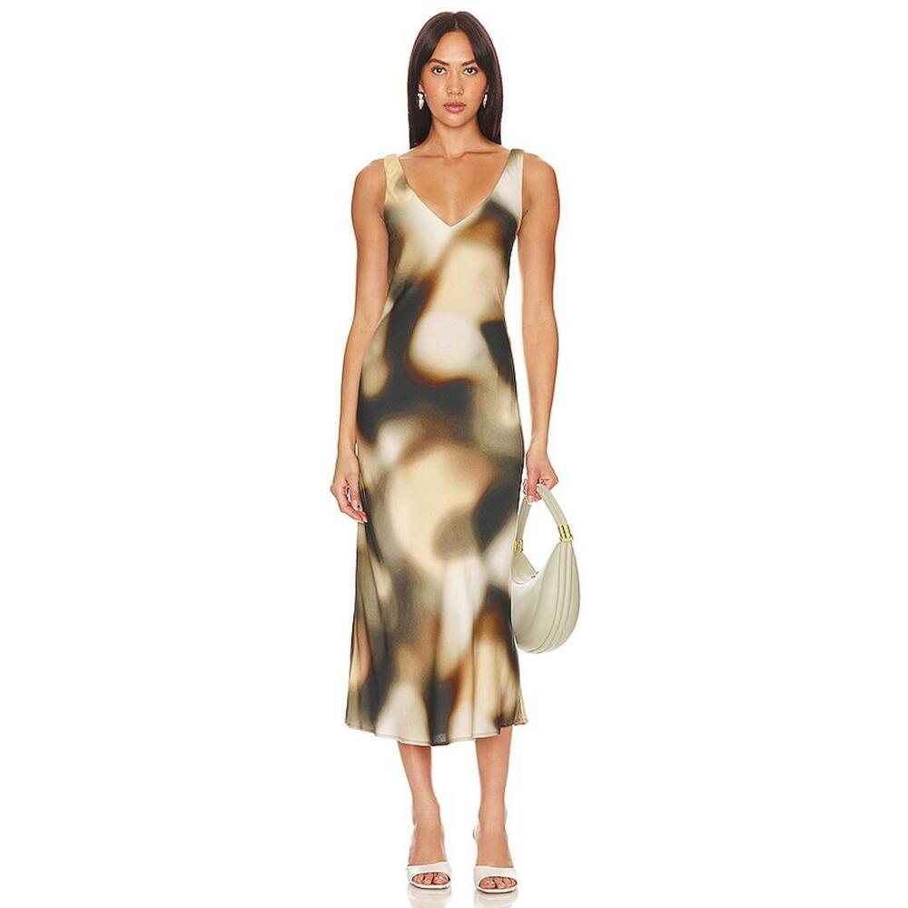 LNA V-SLIP DRESS midi asteras